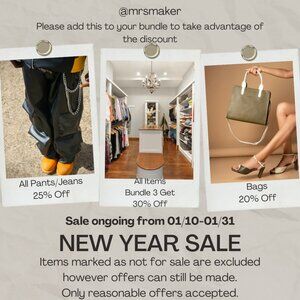New Year Sale!! Ongoing until 01/31/2026